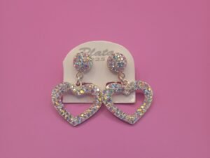 Aretes Corazon Tornasol Plata .925