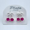 Aretes Huggies Cereza Plata .925