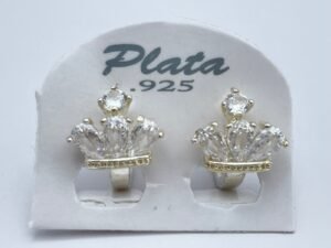 Aretes Plata .925 Huggies Corona