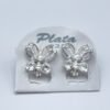 Aretes Plata .925 Huggies Mariposa Blanca