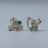 Aretes Plata .925 Huggies Mariposa Multicolor