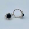 Aretes Plata 925 Huggies Redondo Negro