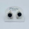 Aretes Huggies Flor Plata .925