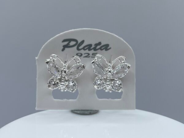 Aretes Huggies Mariposa Blanca