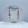 Aretes Huggies Microzirconia Multicolor Plata .925
